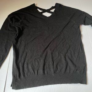 Black Sweater with Criss Cross Back